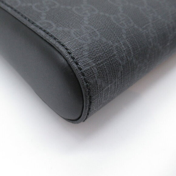 Gucci GG Supreme Shoulder Bag Leather Canvas Black - Picture 9 of 9